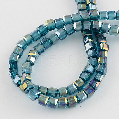 Electroplate Glass Beads Strands EGLA-R030-4x4mm-14-1