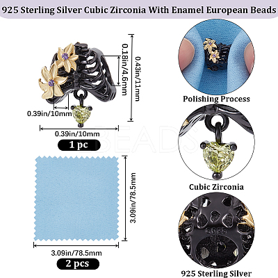 1Pc 925 Sterling Silver European Beads FIND-BBC0002-94-1