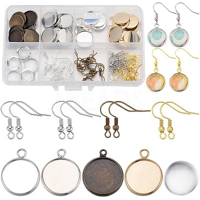 DIY Blank Dome 304 Stainless Steel Dangle Earrings Making Kit DIY-SC0024-39-1