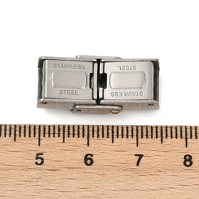 304 Stainless Steel Watch Band Clasps STAS-U055-01B-P-1