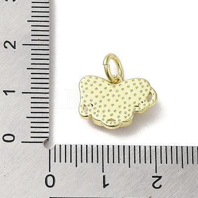Evil Eye Enamel Shell Brass Butterfly Charms with Jump Rings KK-E092-27G-01-1