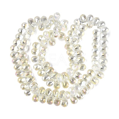 Electroplate Baking Paint Transparent Glass Beads Strands GL-N005-02A-C15-1