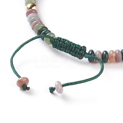 Natural Indian Agate Braided Bead Bracelets BJEW-O175-C08-1