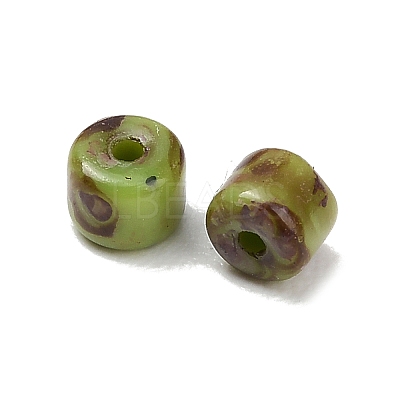 Picasso Glass Cylinder Seed Beads GLAA-C044-01A-1