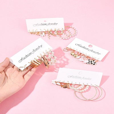 5 Sets 5 Colors Alloy Hoop Earring Sets EJEW-FS0001-23B-1