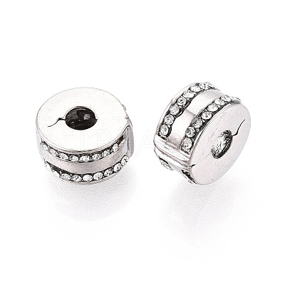 Alloy Rhinestone European Beads FIND-N009-07G-1
