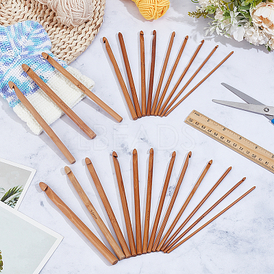 24Pcs Carbonized Bamboo Knitting Needles TOOL-CL0001-10-1