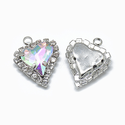 Glass Rhinestone Pendants RGLA-T128-12x13-03P-1