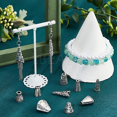 50Pcs 10 Style Tibetan Style Alloy Bead Cone & Caps FIND-NB0003-16-1
