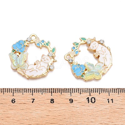 Rack Plating Alloy Enamel Pendants X-ENAM-N056-372KCG-02-1