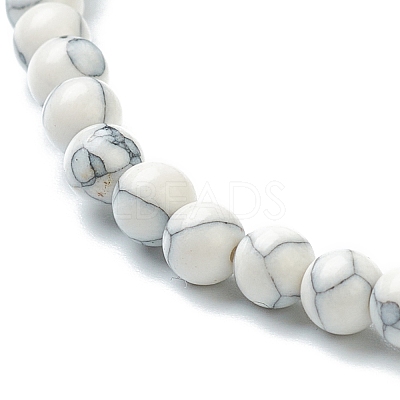 Synthetic Howlite Beaded Stretch Bracelets BJEW-D446-A-10-1