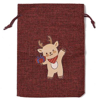 Christmas Theme Jute Cloth Storage Bags LS-ABAG-F010-01B-01-1