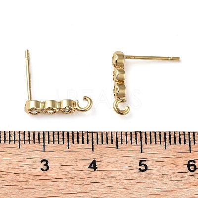 Brass Micro Pave Cubic Zirconia Studs Earring Findings KK-K364-08G-1