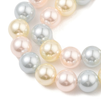 Baking Paint Pearlized Glass Pearl Round Bead Strands PEAR-H019-02C-09-1