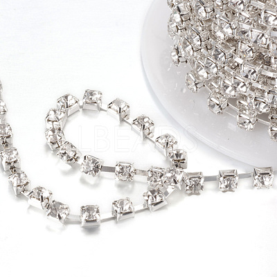 Brass Rhinestone Strass Chains CHC-T002-SS18-01S-1
