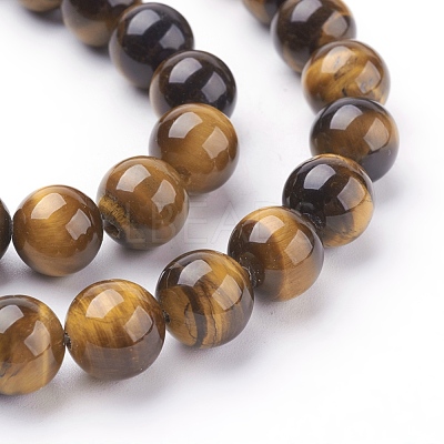 Natural Tiger Eye Beads Strands G-G099-10mm-5-1