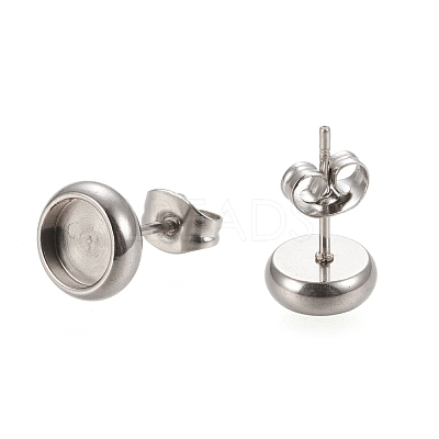Non-Tarnish 304 Stainless Steel Stud Earring Settings STAS-K202-05B-P-1