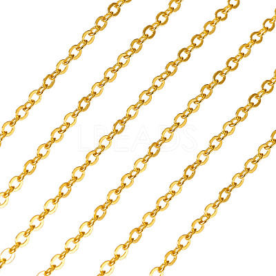 Brass Coated Iron Flat Cable Chains CH-TAC0007-02G-1