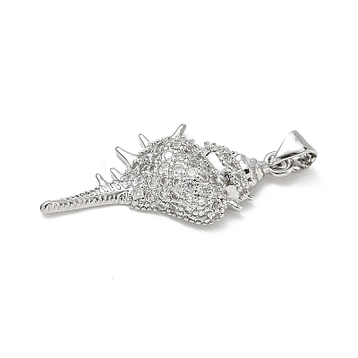 Brass Micro Pave Cubic Zirconia Pendants KK-P330-01C-P-1