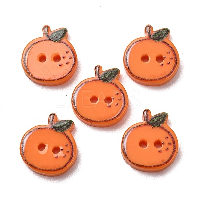2-Hole Printed Opaque Resin Buttons RE-CBA2C75-04C-1