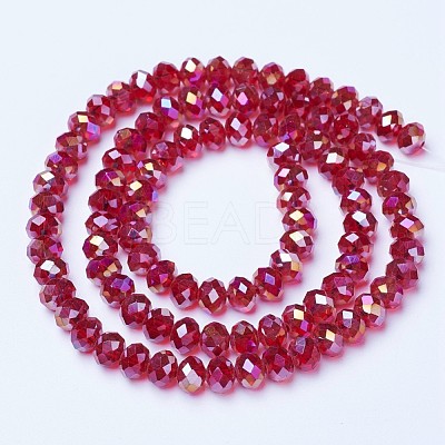 Electroplate Glass Beads Strands EGLA-A034-T4mm-B07-1