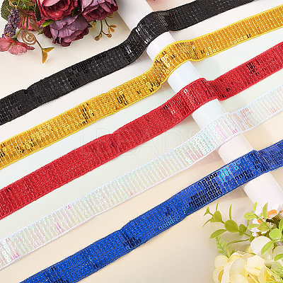 Polyester with PVC Paillette Lace Trim Ribbon OCOR-WH20050-015A-1