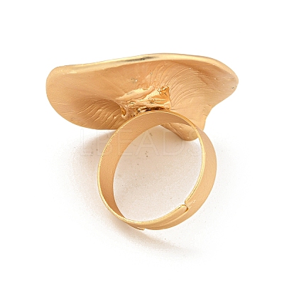 Matte Gold Alloy Adjustable Rings for Women RJEW-K260-07D-1