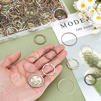 160pcs 8 colors Tibetan Style Brass Linking Rings FIND-GA0005-14-1