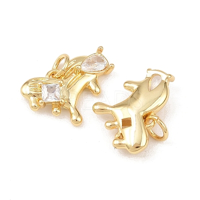 Brass Micro Pave Cubic Zirconia Pendants KK-G544-19G-1