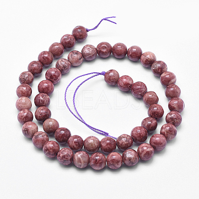 Natural Marble Beads Strands G-K211-8mm-D-1