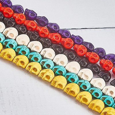 15 Colors Dyed Synthetic Turquoise Beads G-GA0001-02-1