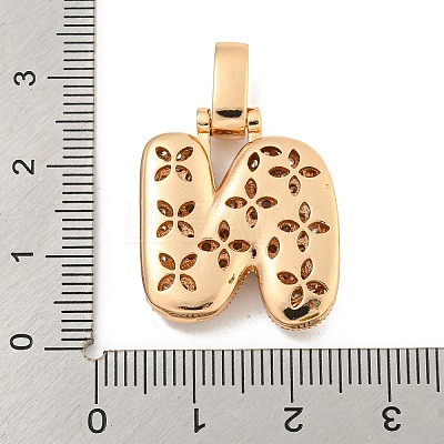 Brass Micro Pave Clear Cubic Zirconia Pendants KK-B099-01G-N-1