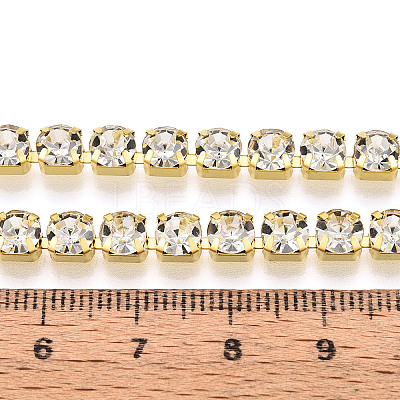 Brass Rhinestone Strass Chains CHC-T001-SS24-01G-1