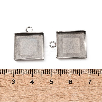 304 Stainless Steel Pendant Cabochon Settings STAS-Z201-02P-04-1