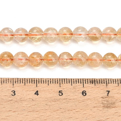 Hearted Natural Citrine Beads Strands GG-T002-A01-6mm-1