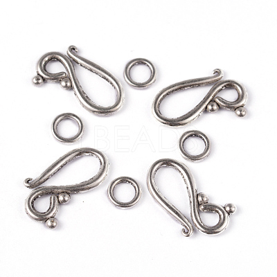 Tibetan Silver Hook and Eye Clasps LF1277Y-1