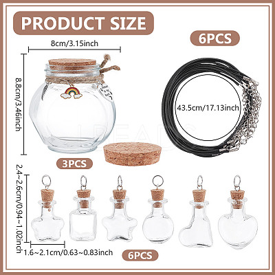 Transparent Glass Empty Bottles AJEW-NB00009-1