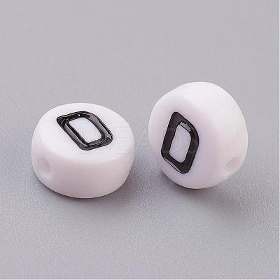 Acrylic Horizontal Hole Letter Beads X-PL37C9070-D-1