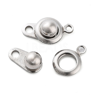 Non-Tarnish 201 Stainless Steel Snap Clasps STAS-K212-01P-01-1