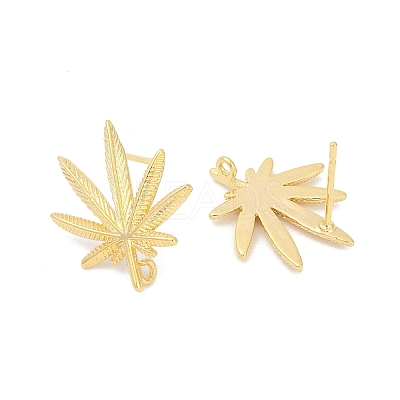 Brass Stud Earring Findings KK-Z099-04G-01-1