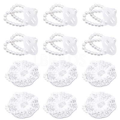 12Pcs 2 Styles Plastic Imitation Pearl Stretch Bracelets BJEW-GF0001-02-1