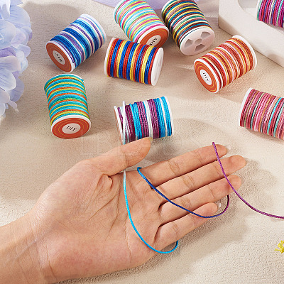 9 Rolls 9 Colors Segment Dyed Polyester Thread NWIR-TA0001-37A-1