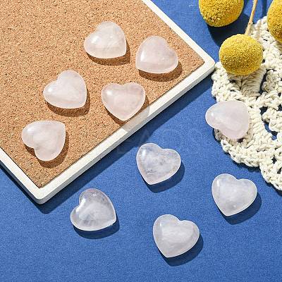 Natural Rose Quartz Heart Palm Stone G-YW0001-52A-1