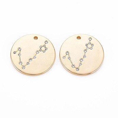 Brass Micro Pave Clear Cubic Zirconia Pendants KK-S364-093-1