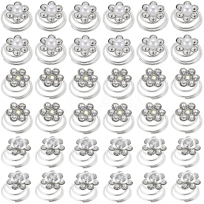 60Pcs 3 Styles Spiral Hair Pin Coil Iron Hair Accessories OHAR-SP0001-10B-1