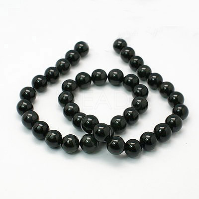 Natural Obsidian Beads Strands X-G-G099-16mm-24-1