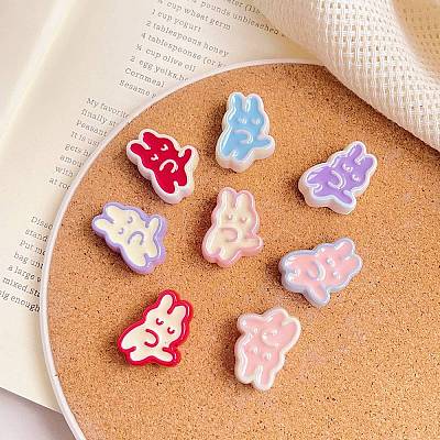 Opaque Acrylic Beads X-SACR-P030-B04-1