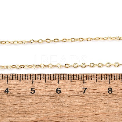 Brass Textured Cable Chain Necklaces MAK-L045-06G-1