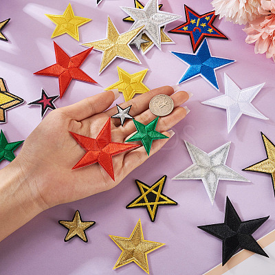 Star Computerized Embroidery Polyester Iron On Patches PATC-TAC0001-02-1
