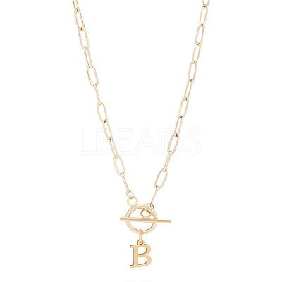 304 Stainless Steel Letter Pendant Necklaces NJEW-LP0001-52B-G-1
